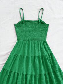 Soleia Solid Ruffle Hem Cami Dress