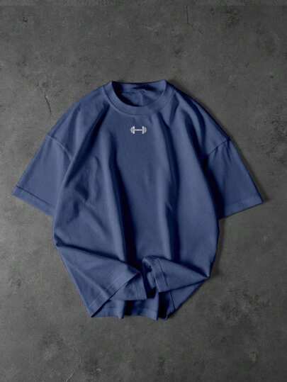 Sport MetroGents 男士图案印花圆领短袖运动T恤，夏季