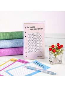 48 Sheets Money Saving Challenge Book Budget Sheets For A6 Binder Savings Challenges Book Money Saving Binder Usd 30 Day 52 Week Savings Challenge Money Saver Saving Money Challenge Savings Tracker Back To School - Multicolor - View 9