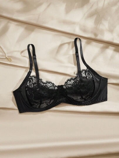  Charlaine Women's Fashion Lace Wireless Unpadded Bra With Underwire, Chic Autumn Lingerie Bra