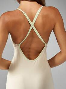 MISSGUIDED Sukienka mini na ramiączkach typu spaghetti, dopasowana, z podwyższonym stanem, imprezowa, na lato, na wiosnę, z wiązaniem, regulowane ramiączka, elegancka, nowoczesna, modna - Morela - Zobacz 3