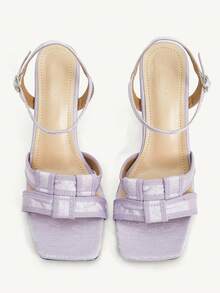 CUCCOO CHICEST Giày cao gót mũi vuông quai đan thanh lịch dành cho nữ, thời trang cổ điển phương Đông, thích hợp đi làm, hẹn hò, tiệc tùng, trà chiều, nơi làm việc, dạ tiệc tối, Halloween, đa năng, năm mới - Màu tím - Xem 9