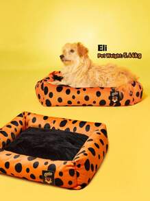 Cheetos X SHEIN 1 chiếc giường thú cưng họa tiết hoạt hình, thích hợp cho thú cưng cỡ nhỏ đến trung bình, có thể giặt bằng máy và sấy khô, - Nhiều màu - Xem 2