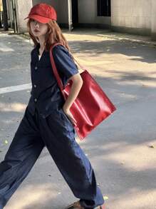 Dazy Kids Youth Girls Loose Casual Denim 2 Pieces Set