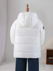 Genkimix Kids 小男孩骑士徽章拉链连帽冬季夹克 - 彩色 - 查看 2