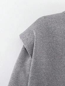 青少年男童休闲舒适百搭宽肩连帽开衫夹克，适合秋冬季 - 灰色 - 查看 5