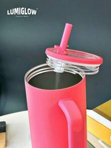 Fourth-Generation Car Cup Seal Cover Ice Mug Suction Cup Stainless Steel Vacuum Flask - Magenta - View 2