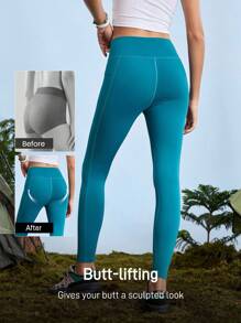 In My Nature Solid Color Multi Pockets Outdoor Sports Leggings