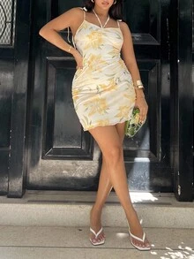 NegzBox Women's Floral Print Summer Mini Dress,Summer Dresses For Women,Pastel Dresses For Women