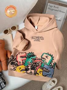 1 件男女通用儿童休闲宽松卡通涂鸦图案连帽运动衫，适合春季、夏季、秋季、冬季、日常穿着、室内、户外、学校、运动、节日、万圣节、圣诞节、返校