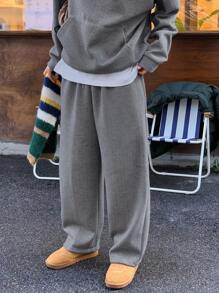 DAZY Men's Solid Gray Textured Fabric Hoodie Set, Autumn - Grey - View 3