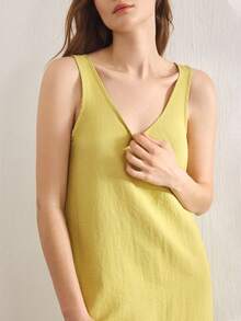 Ocili Leisure Solid Color Comfortable Soft Maxi Nightgown For Women - Green - View 6