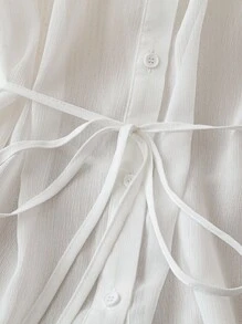 SHEIN Clasi Women's Casual Commuting Simple Solid Color Sleeveless Shirt - White - View 4