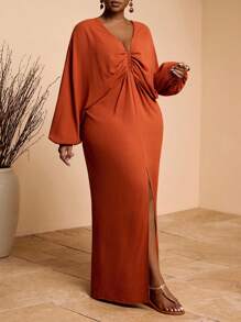 Veslaya Lễ hội âm nhạc mùa hè 2025 mới đến, Lễ Phục sinh, Ngày Thánh Patrick, Phong cách phương Tây, Du mục, Tiệc sinh nhật, Tốt nghiệp, Thường ngày, Kỳ nghỉ, Du lịch du thuyền, Thời trang đường phố, Tối giản, Váy dài maxi màu nâu gỉ có họa tiết vải lanh hở lưng xếp nếp phía trước dành cho nữ - Z - Rỉ Nâu - Xem 1