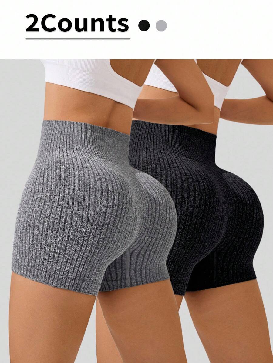 Easithlete Shorts Esportivos de Ioga de Malha Sem Costura e Alta Elasticidade