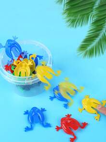 MINKOJA 20pcs/40pcs Plastic Jumping Frogs, Finger Pressing Bouncing Frog Toy With Bucket For Kids Easter Birthdays Party Favors, Mixed Color ( No Bucket) - Multicolor - View 3