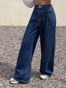 Livesso Jeans anchos y sueltos de estilo casual para mujer