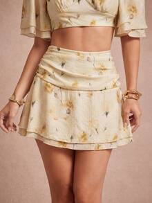 L'Amorae Women's Casual Ruched Skirt, Summer Fashion - Multicolor - View 3
