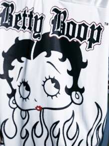 ROMWE MEN Betty Boop | ROMWE 男式字母与人物图案 V 领短袖 T 恤