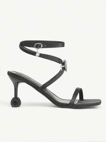 CUCCOO CHICEST Women's Fashion Square Toe High Heel Sandals - Black - View 9