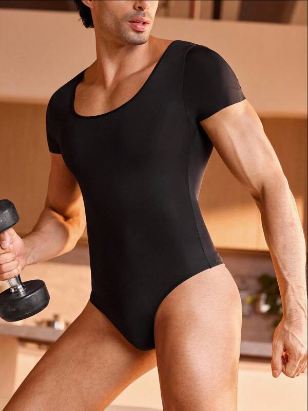 Manfinity Underwear&Sleepwear Basics Herren Einfarbiger Rundhals Formender Bodysuit