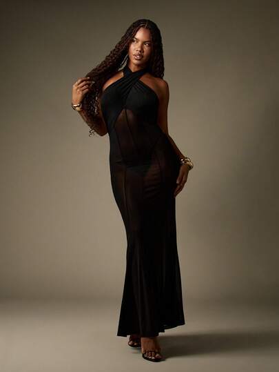 Missguided - Maxi robe près du corps fendue sur - Missguided - Pickture