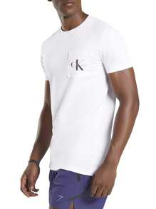 Calvin Klein CORE MONOLOGO POCKET SLIM TEE - trắng - Xem 3