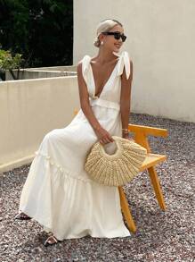 Livesso New Autumn Back To School Casual Vacation Style Spaghetti Strap Women Long Dress Summer Women Dresses