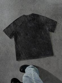 Manfinity EMRG 男士夏季字母印花圆领短袖休闲T恤 - 彩色 - 查看 2