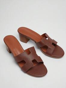 SHUZIA 女士镂空时尚舒适高跟凉鞋 - 紫紅色 - 查看 3