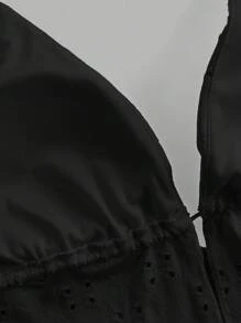 SHEIN ICON 女士休闲性感露背系带吊带背心，适合夏季，Y2K 风格 - 黑色 - 查看 3