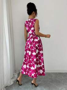 Rafferiza Women's Elegant Printed Mid-Length Dress Summer Dress - Multicolor - View 2