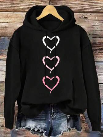 EMERY ROSE sweat-shirt à capuche oversize avec cordon de serrage, Sweat-shirt épais pour femmes, convient pour l'automne/l'hiver