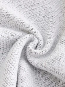 SHEIN Tween Girl Street Dropped Shoulder Heart Jacquard Casual Sweater, Summer - Brown - View 7