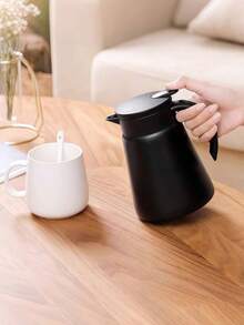 27 Oz Stainless Steel Insulated Coffee Bottle With Handle, Double-Layer Vacuum Insulated Pot, Suitable For Hot Water, Tea, Coffee And Insulation, 680ml. - Black - View 2