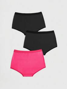 ROMWE 3pcs/Pack Gothic Cross Contrast Color Triangle Briefs Set - Black - View 2
