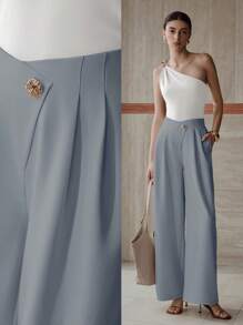 MOTF PREMIUM Gefaltete plissierte Schrägkaschen Hose