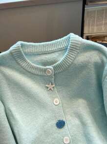 Franclia 女士秋冬新款设计，采用独特的黑白条纹和立体蝴蝶结，独特百搭，散发着温柔的法式休闲优雅气息，通勤长袖毛衣，秋季女装之选。 - 藍色 - 查看 6