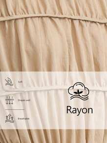 Aalyst Women's Elegant Ruffle Hem A-Line Dress, Summer - Coffee - View 7