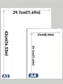 SHEIN 20 张 A4 白卡纸和 A3 白卡纸标记纸用于封面绘画艺术涂鸦学校用品返校 - 白色 - 查看 3