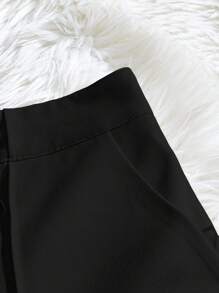 Glyssa 女士时尚优雅简约装饰纽扣 A 字型实用口袋百搭纯色短裤，春夏