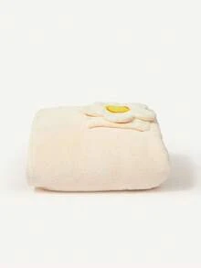 Cozy Pixies 1pc Soft Hooded Sunflower Petal Baby Towel, Super Absorbent, Quick Drying, Warm, Suitable For 0-3 Years Old, Versatile Use For Bathing And Swimming - Beige - View 9