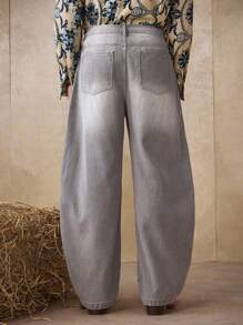 RivetRise Men's Grey Mature Casual Curved Knife Jeans - Grey - View 2