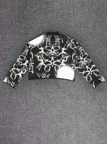 Manfinity Dauomo Sudadera holgada de cuello redondo con estampado numérico para hombre, estilo Y2K, otoño - Negro - Ver 2