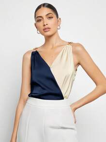 BizChic Áo sơ mi nữ mùa xuân/hè mới, màu trơn, phối họa tiết kim loại, kiểu dáng hiện đại, thanh lịch, phù hợp cho đi làm hàng ngày, phong cách retro thập niên 90, Giáng sinh, Năm mới, Ngày Valentine, tiệc tùng, đi biển, tốt nghiệp, lễ hội, ngày lễ, thích hợp cho khách dự đám cưới, chủ nhà, hẹn hò, tiệc tùng, hòa nhạc, bữa trưa, sân bay, nhiều dịp khác nhau. - Xanh đậm - Xem 8