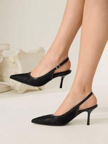 CUCCOO CHICEST 女士优雅尖头露背高跟鞋 - 黑色 - 查看 3