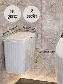 SHEIN 1 szt. 8L/12L kuchenny pojemnik na kompost, odpowiedni do blatu lub pod zlewem, wiszący mały kosz na śmieci z pokrywką, odpowiedni do szafki/łazienki/sypialni/biura/na kemping, można zainstalować wewnętrzny pojemnik na kompost