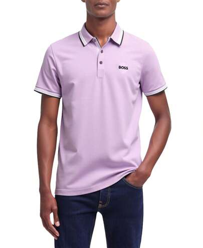 Hugo Boss Men's Stripe Short Sleeve Casual Polo Shirt