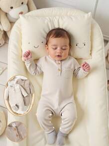 SHEIN 两件套新生儿男女通用长袖连体衣和纯色短裤套装，柔软舒适，是送礼佳品，也是宝宝必备单品，适合所有季节，可户外活动穿着。中性婴儿服装，男女通用新生儿婴儿套装，纯棉婴儿服装，新生儿中性套装，适合秋冬季穿着。 - 彩色 - 查看 3