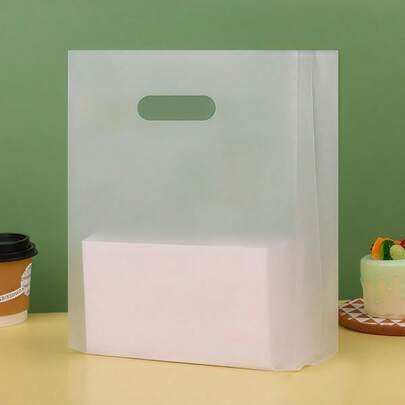 加厚高透明外卖打包袋烘焙甜品手提袋沙拉水果酸奶软膜食品袋商用手提袋